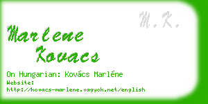 marlene kovacs business card
