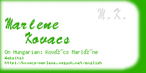 marlene kovacs business card